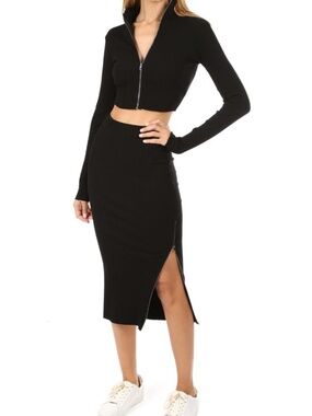 Cotton Citizen Ibza Top and Skirt - Jet Black